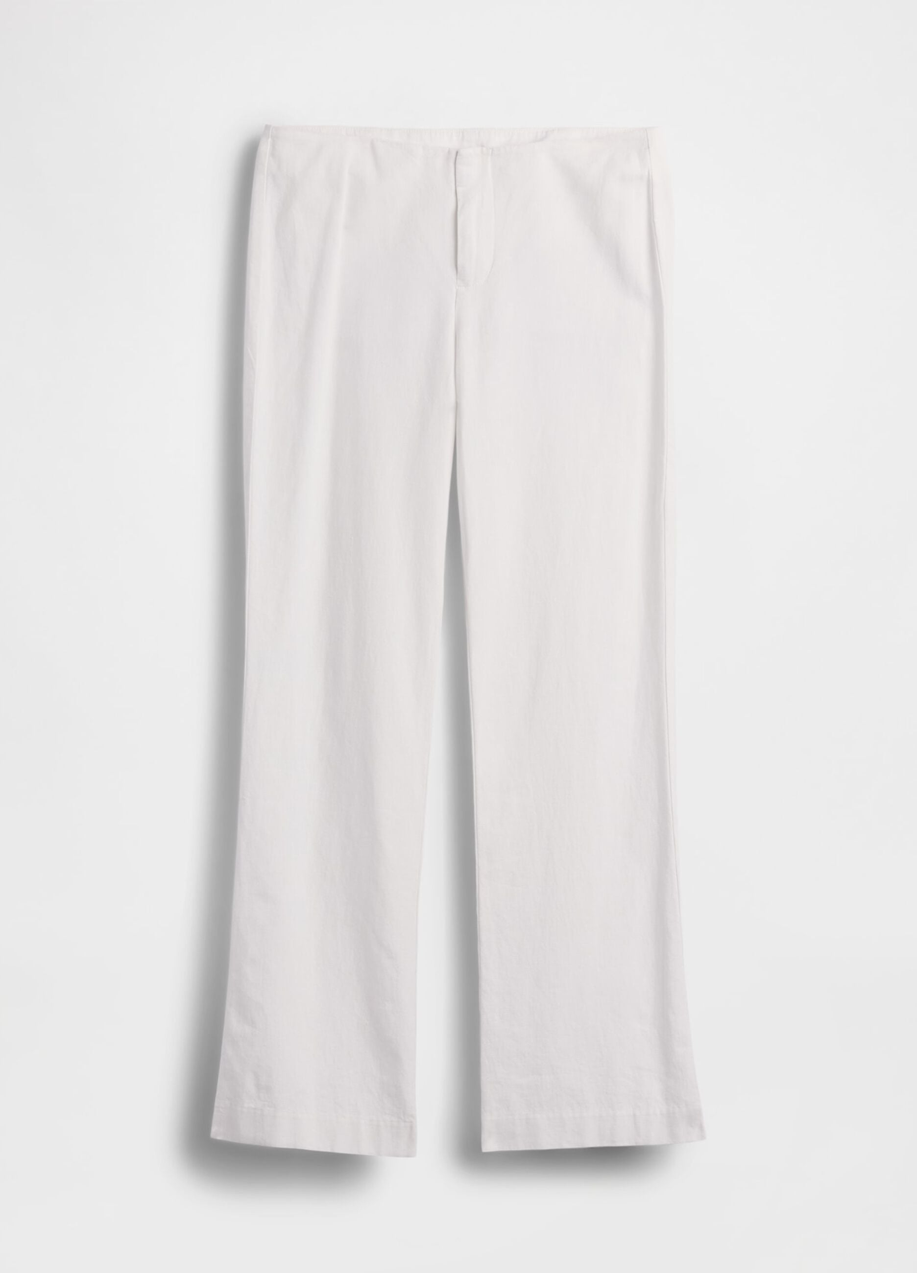 Wide-leg linen-blend trousers