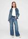 Wide denim cotton trousers for girls_0