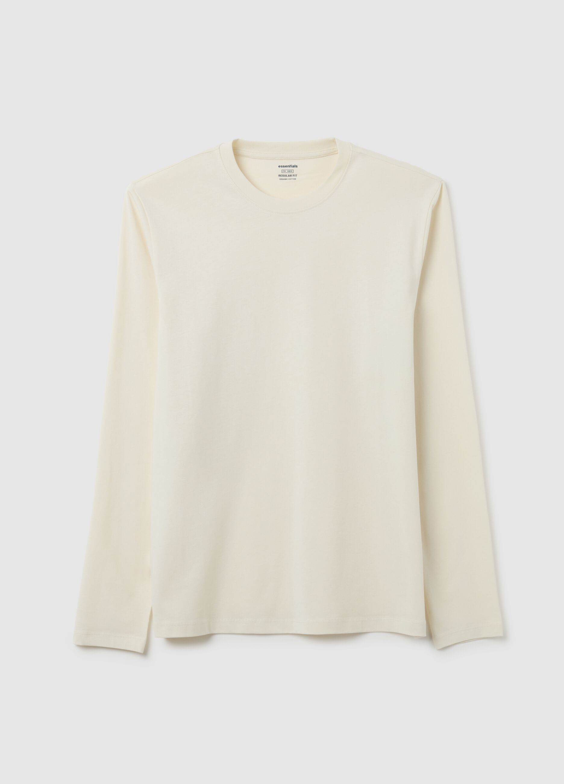 Maglia in puro cotone beige regular fit