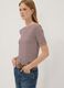 White striped stretch viscose T-shirt_0