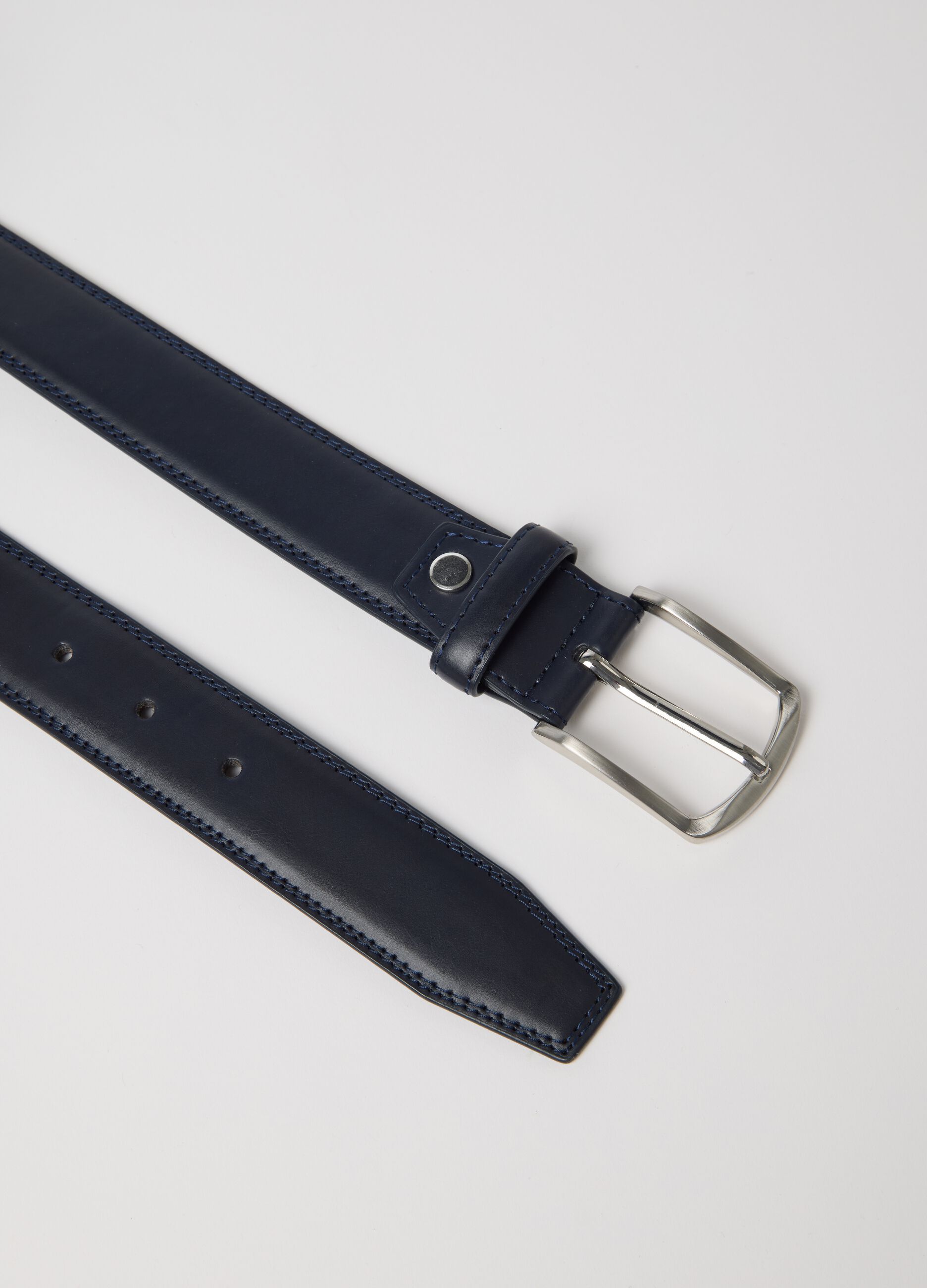 Blue belt with square buckle