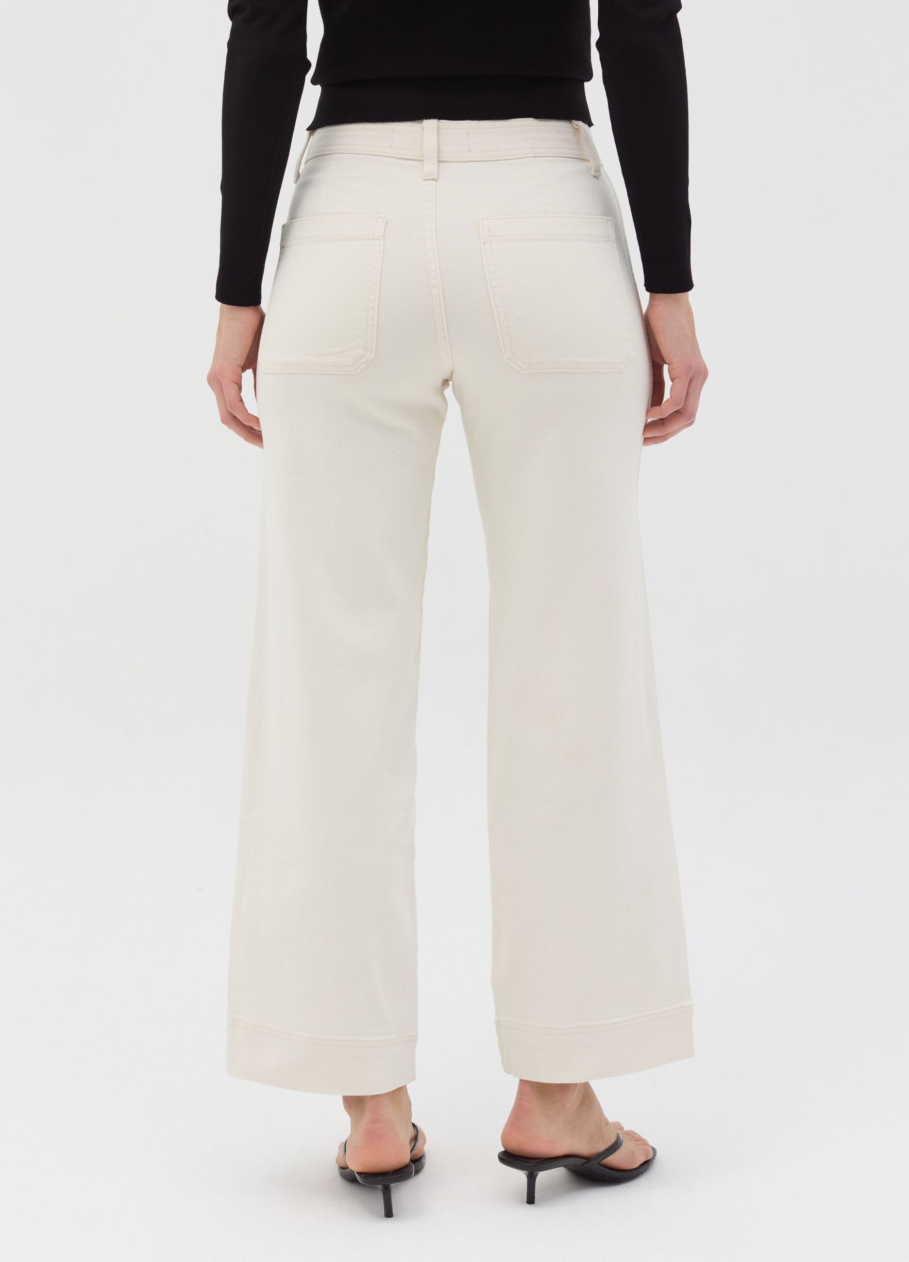 Culotte jeans with high rise
