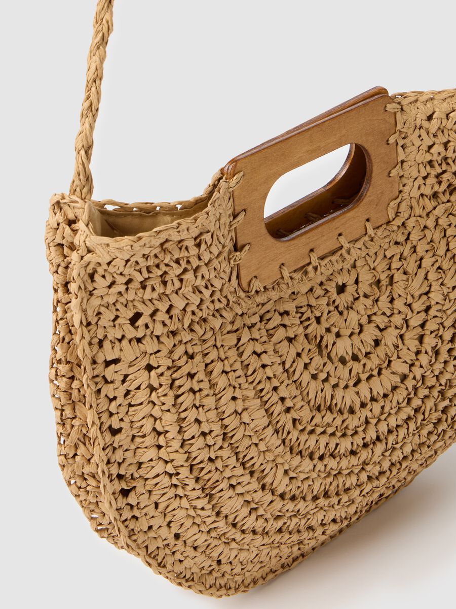 Women's beige woven straw bag_2