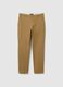Beige Stretch Cotton Trousers Regular Fit_4
