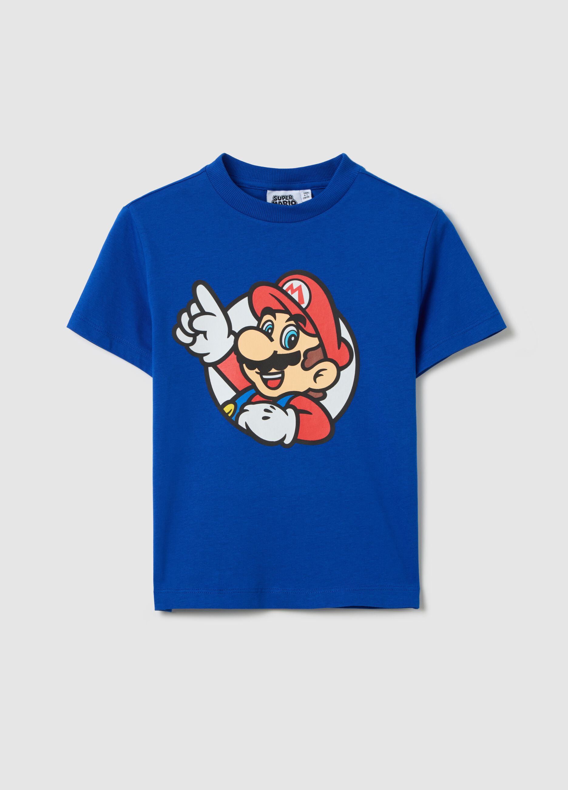 Blue cotton T-shirt with Super Mario™ print