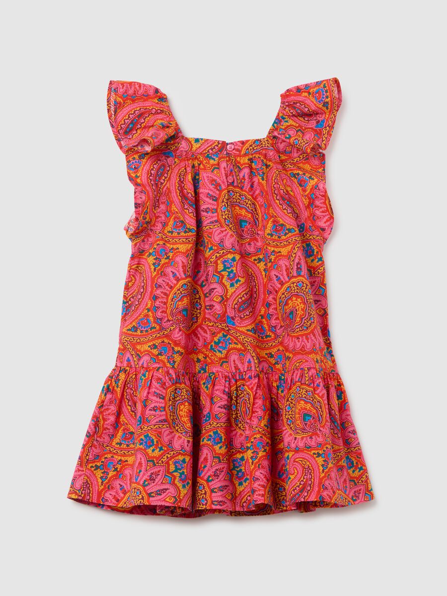 Girls' dress in pure cotton multicolour regular fit with pattern_1