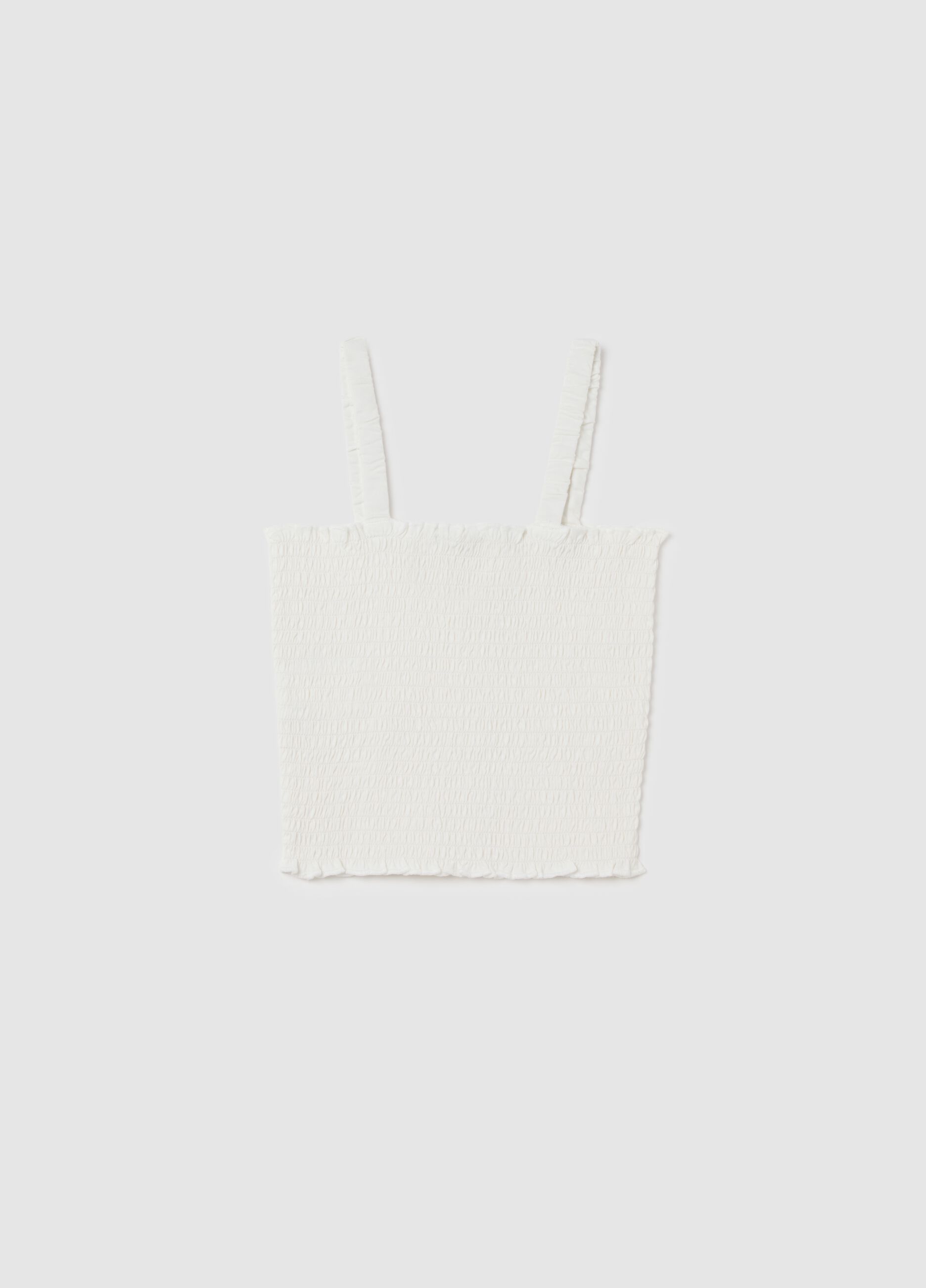 White cotton tank top OVS Kids