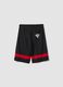 Kids' black and red regular fit shorts with Chicago Bulls logo_4
