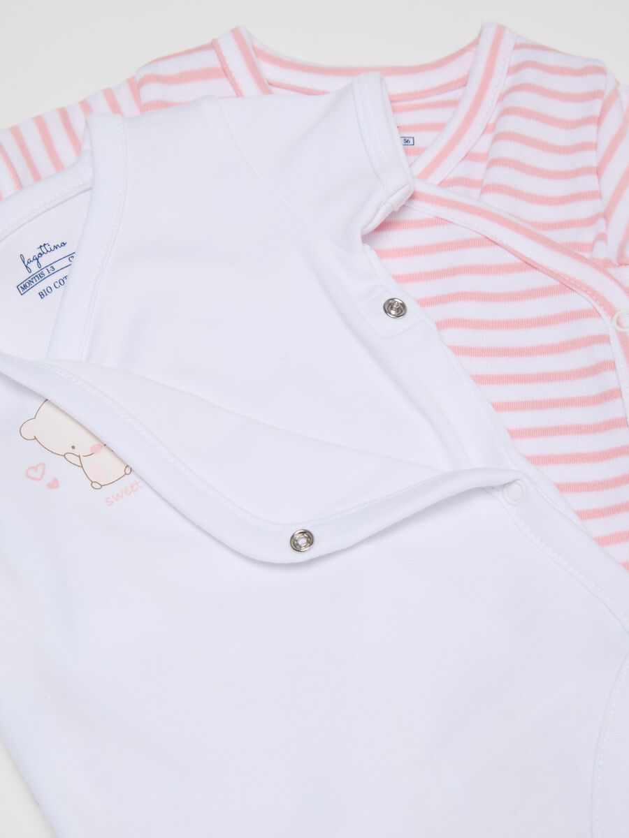 Two-pack bodysuits in organic cotton with V neck_2