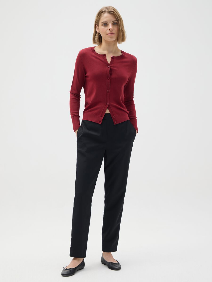 Red viscose blend cardigan regular fit_1