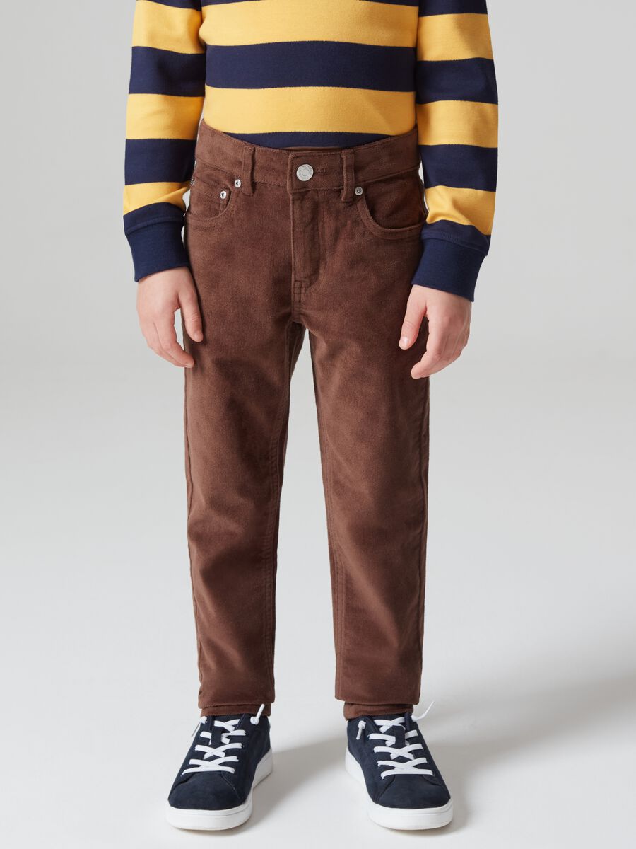 Pantaloni in velluto cinque tasche_1
