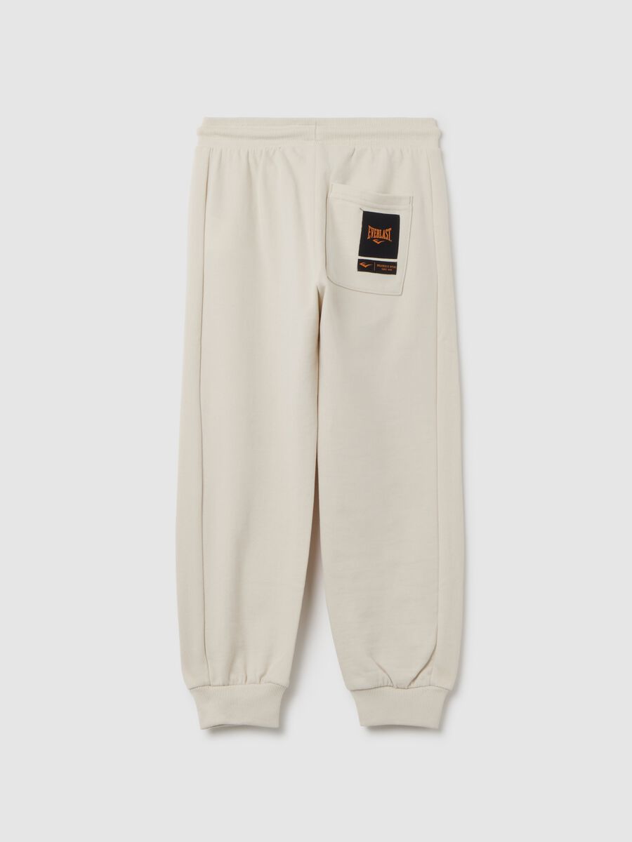 Pantaloni da bambino in puro cotone beige regular fit_3