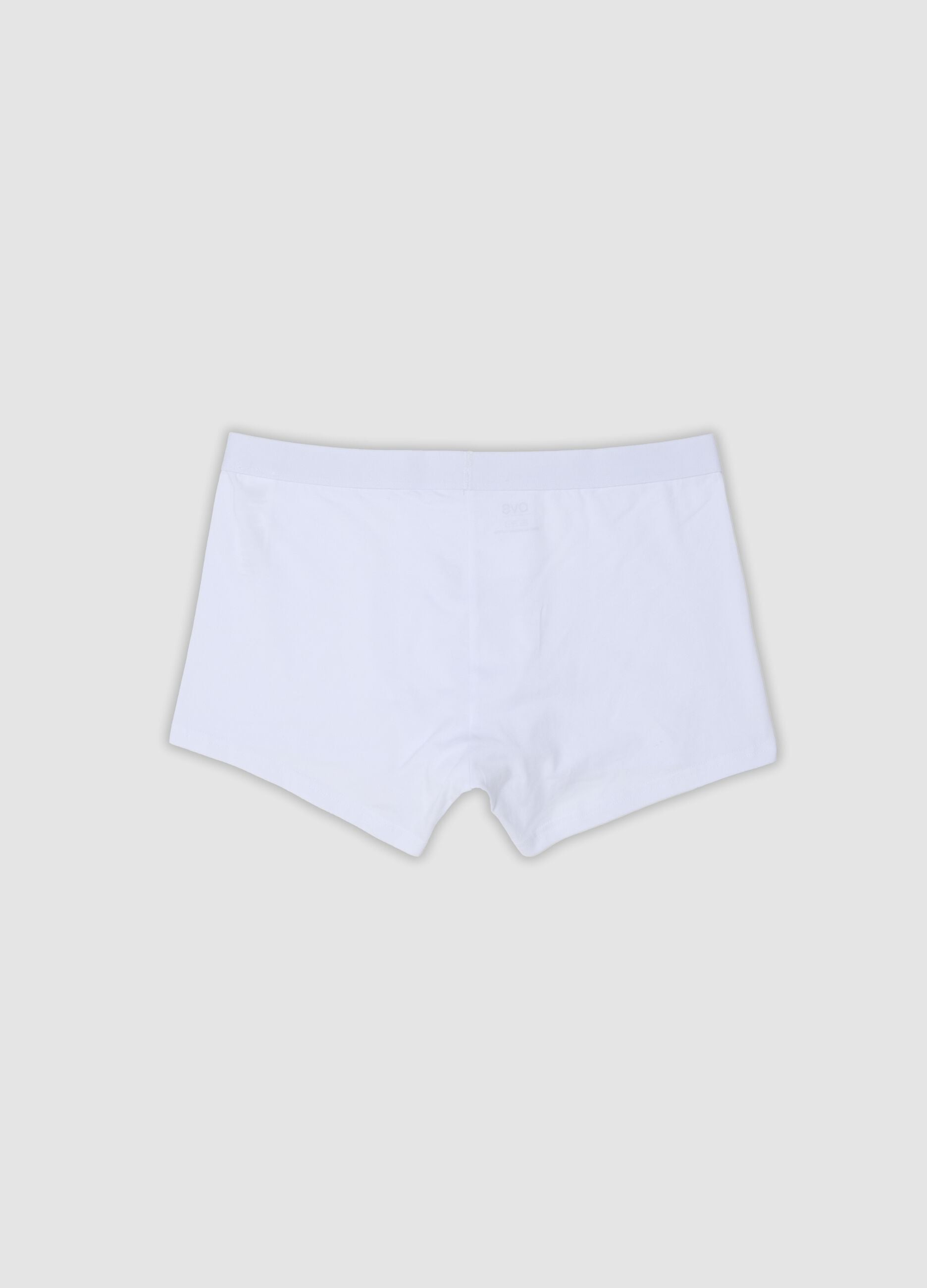Multipack di cinque boxer bianchi in cotone organico elasticizzato