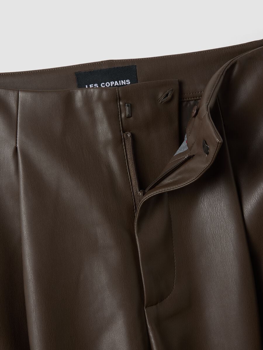 Pantaloni marroni barrel fit a vita regular_1