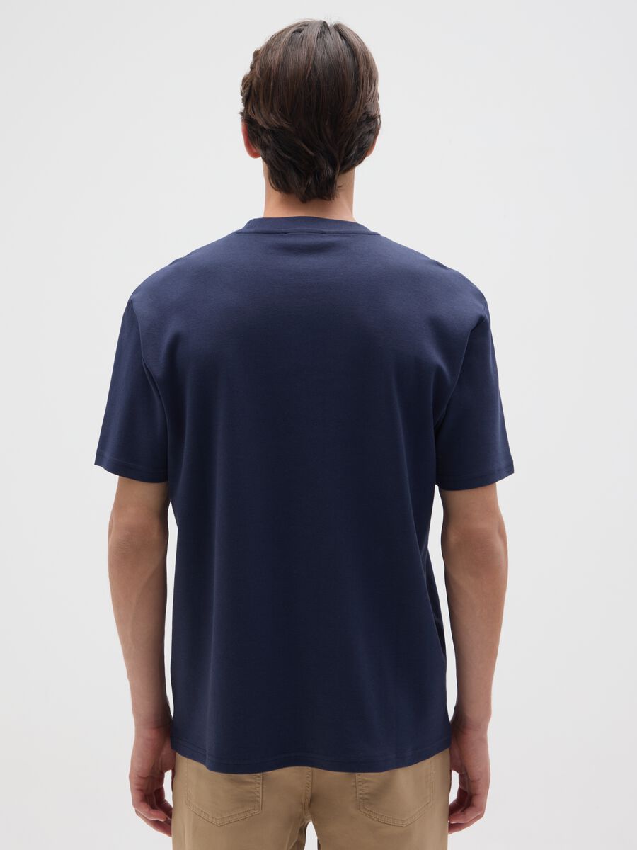 Blue pure cotton T-shirt relaxed fit_2