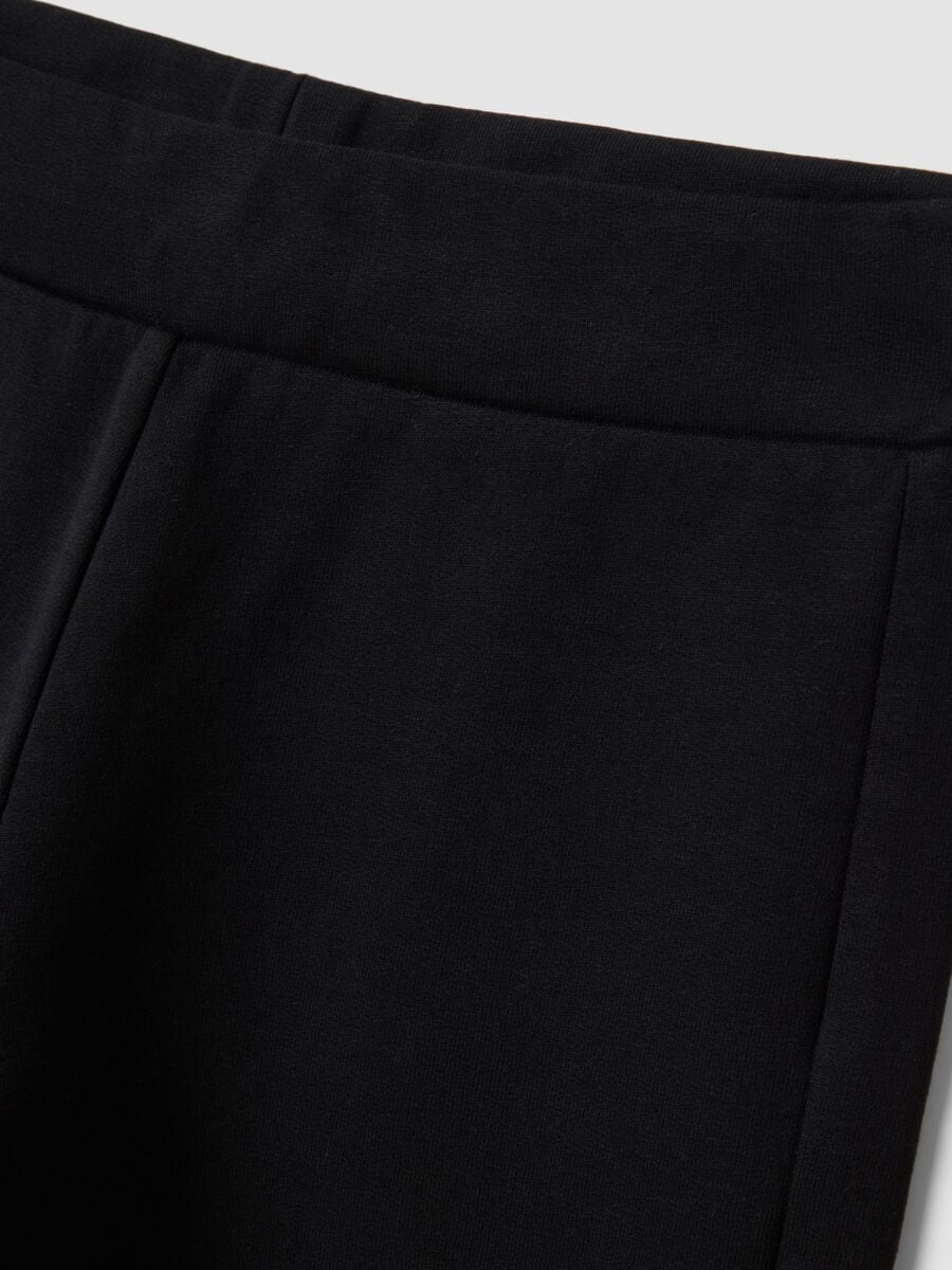 Leggings neri flare in cotone elasticizzato_2