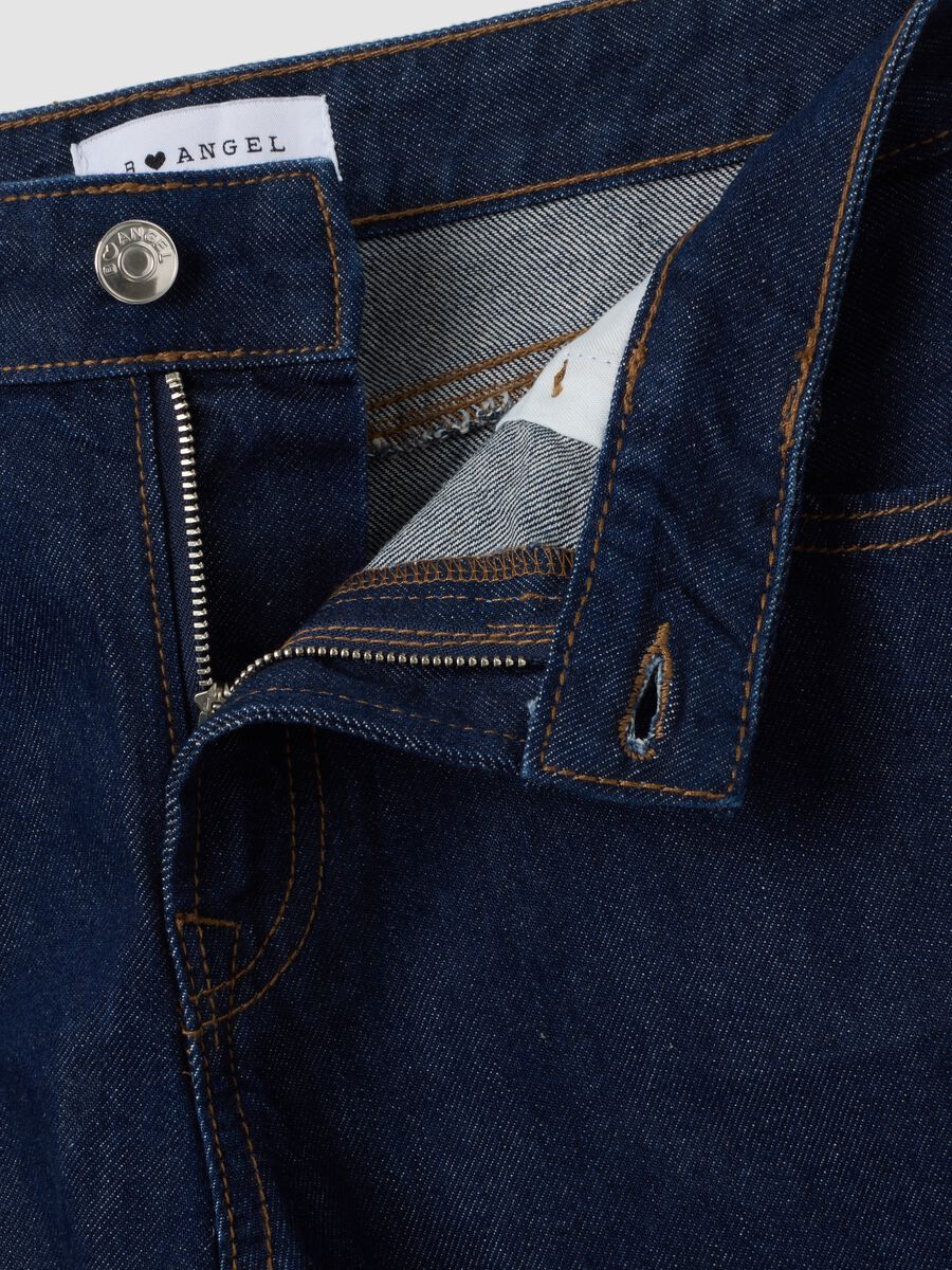 Blue denim wide-leg jeans in pure cotton_2
