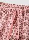 Pink pure cotton shorts with floral print_2