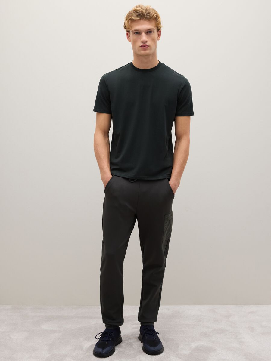 Black cotton blend t-shirt regular fit_1