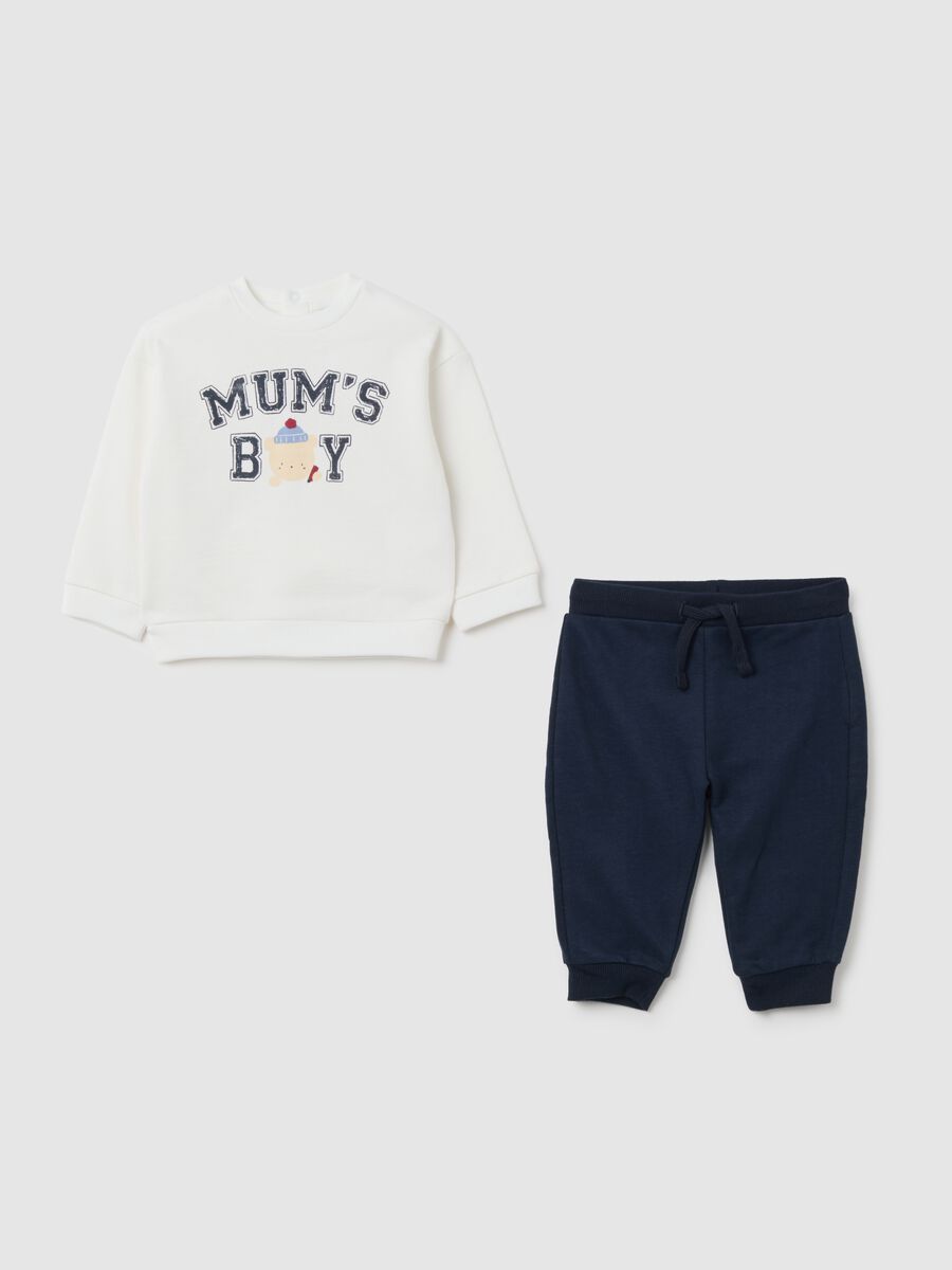Completo jogger da neonato in puro cotone multicolor_0