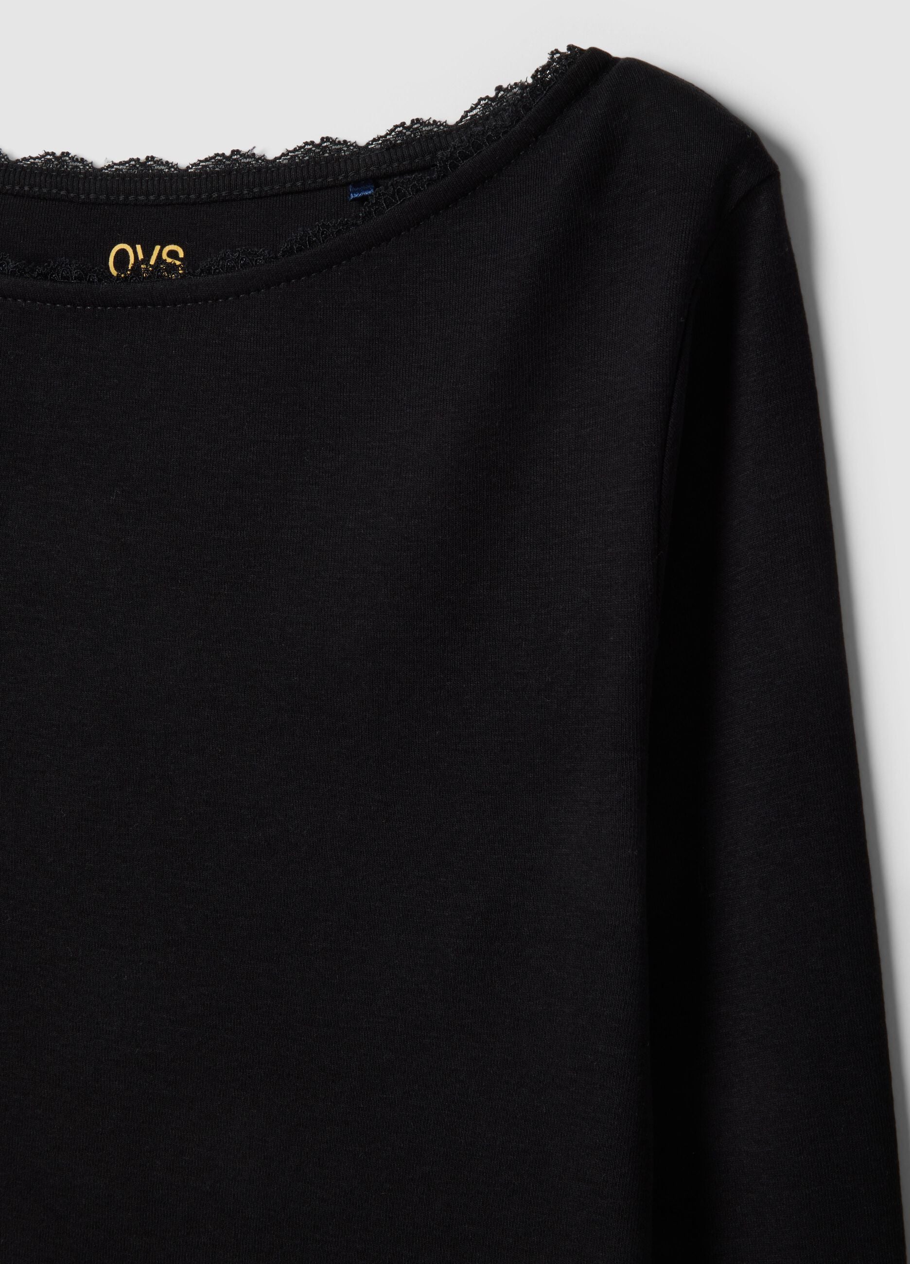Black pure cotton regular fit T-shirt