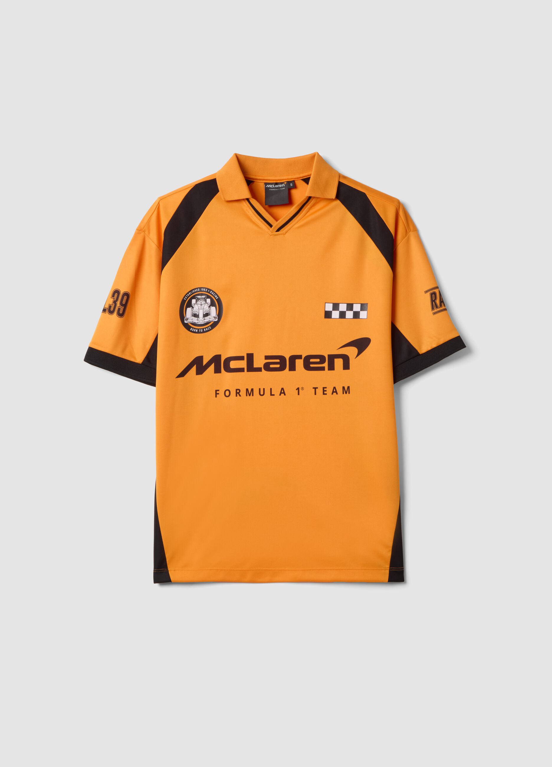 Orange short-sleeve polo shirt, regular fit