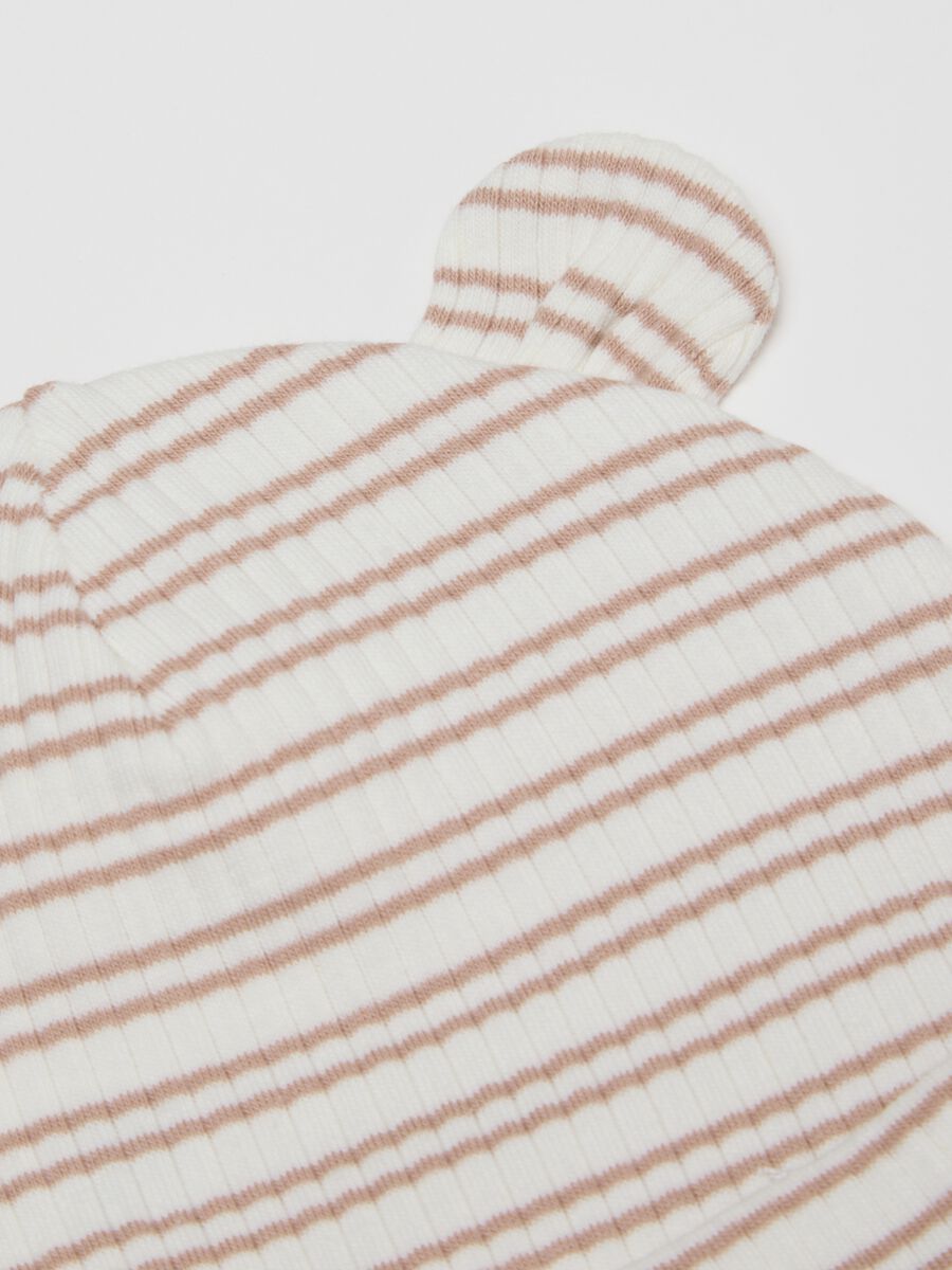 Multicolour Striped Baby Hat in Stretch Cotton_1