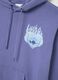 Purple hoodie in regular fit cotton blend with print_5