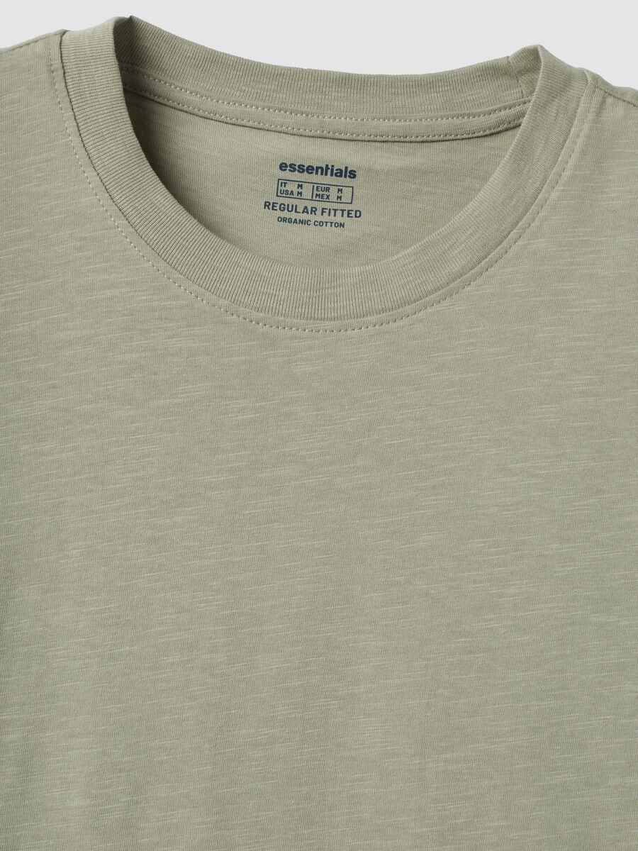 T-shirt grigia in puro cotone a maniche corte regular fit_6