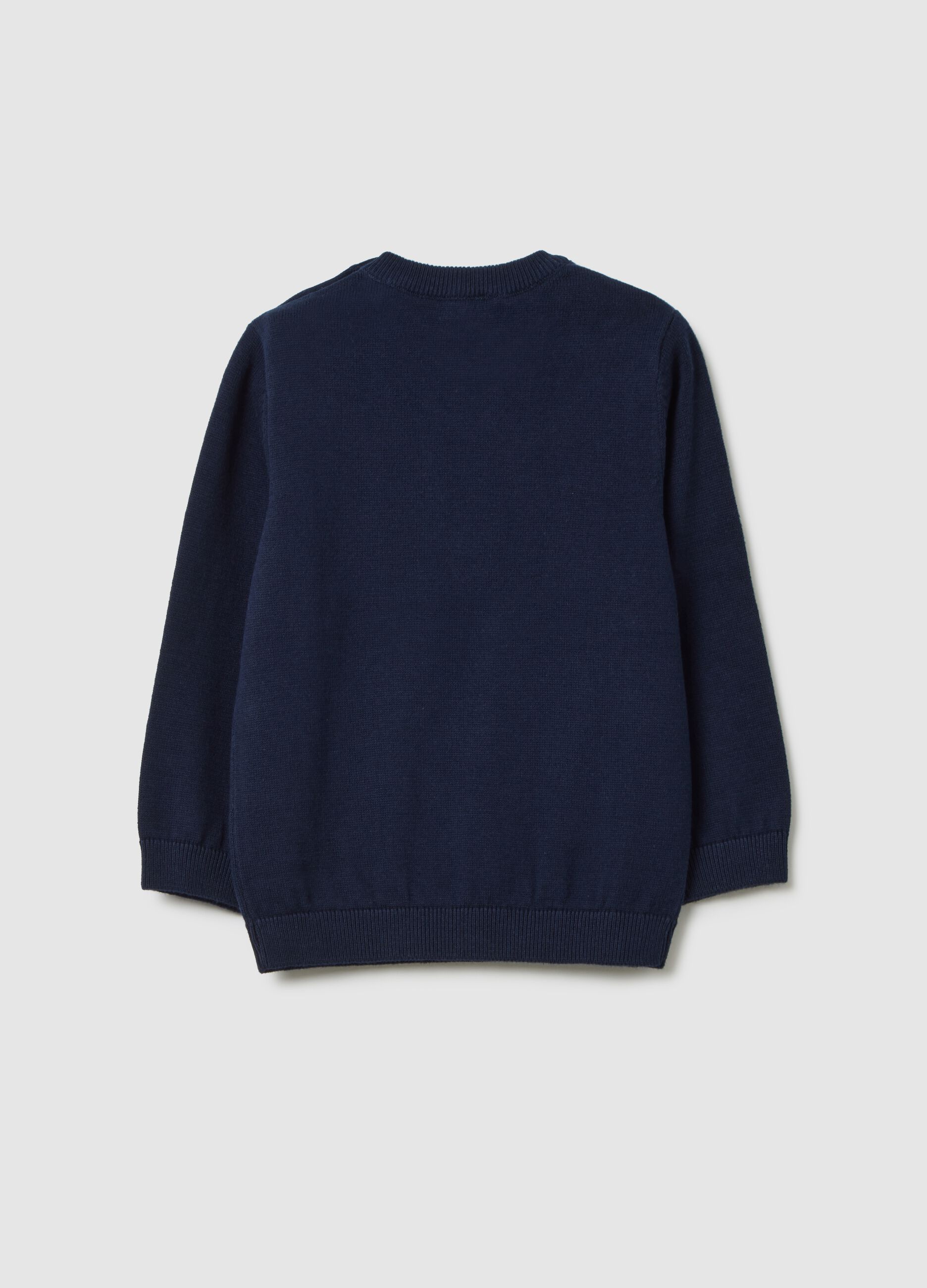 Blue pure cotton regular fit children's sweater