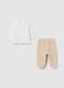 Newborn set in white and beige cotton blend_1