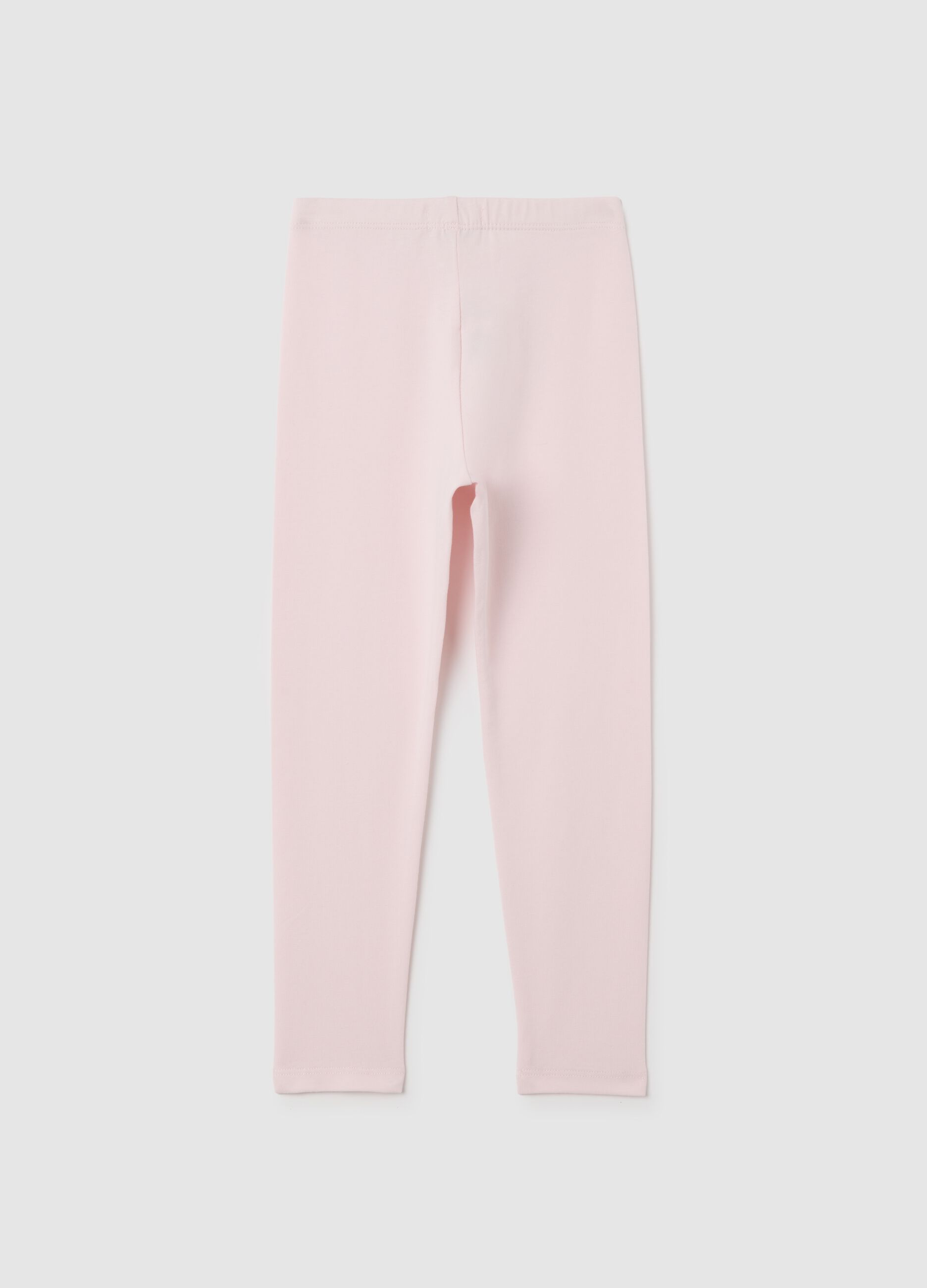 Girls' Pink Stretch Cotton Leggings