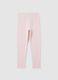 Leggings da bambina in cotone rosa elasticizzato_1
