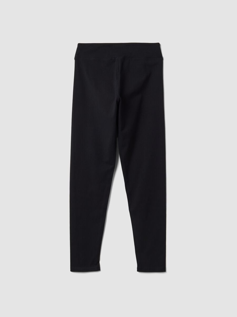 Slim fit black stretch cotton leggings_5