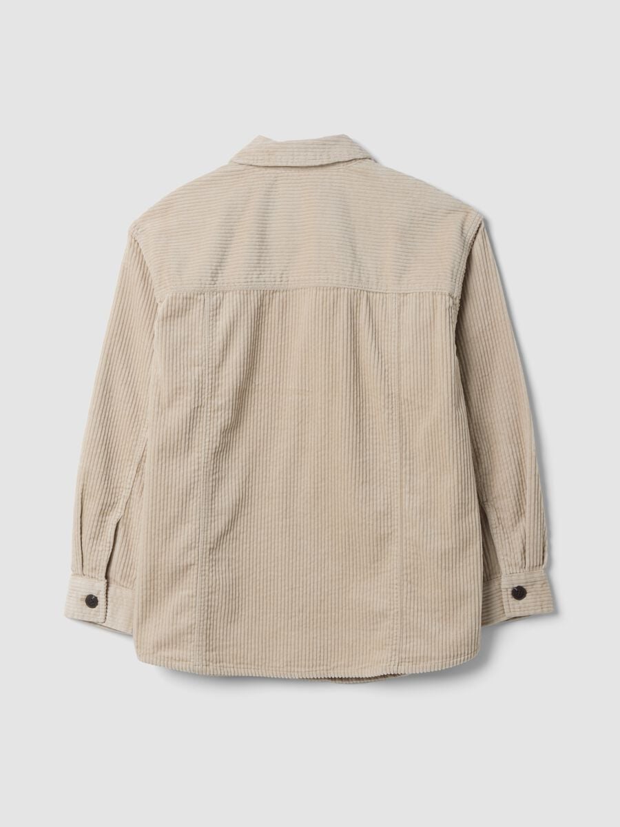 White pure cotton ribbed shirt_6