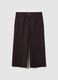 Brown straight stretch cotton trousers regular fit_4