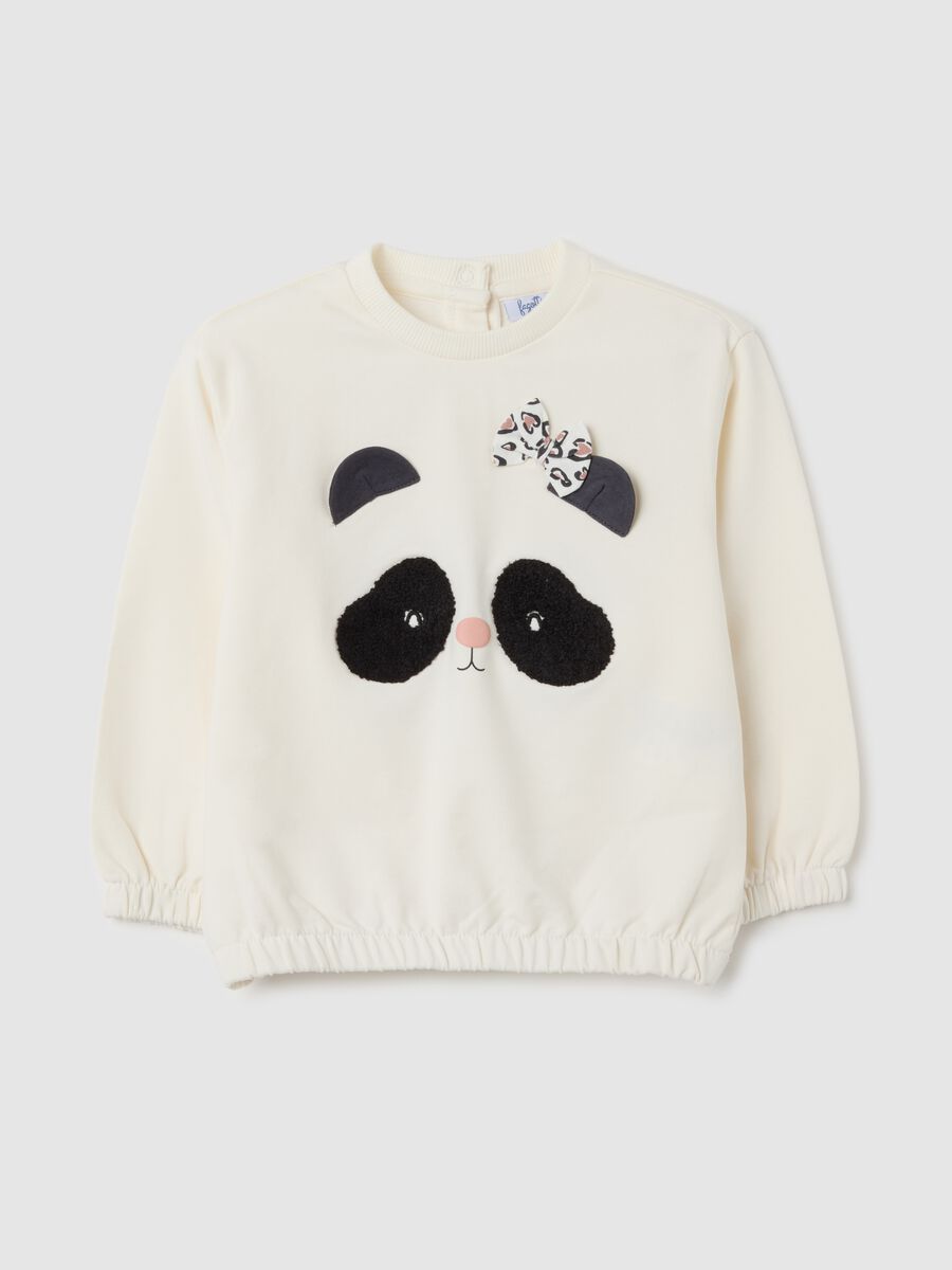 Felpa da neonata in cotone elasticizzato beige_0