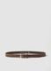 Brown genuine leather belt with metal buckle_0