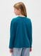 Blue long-sleeve cotton top_1