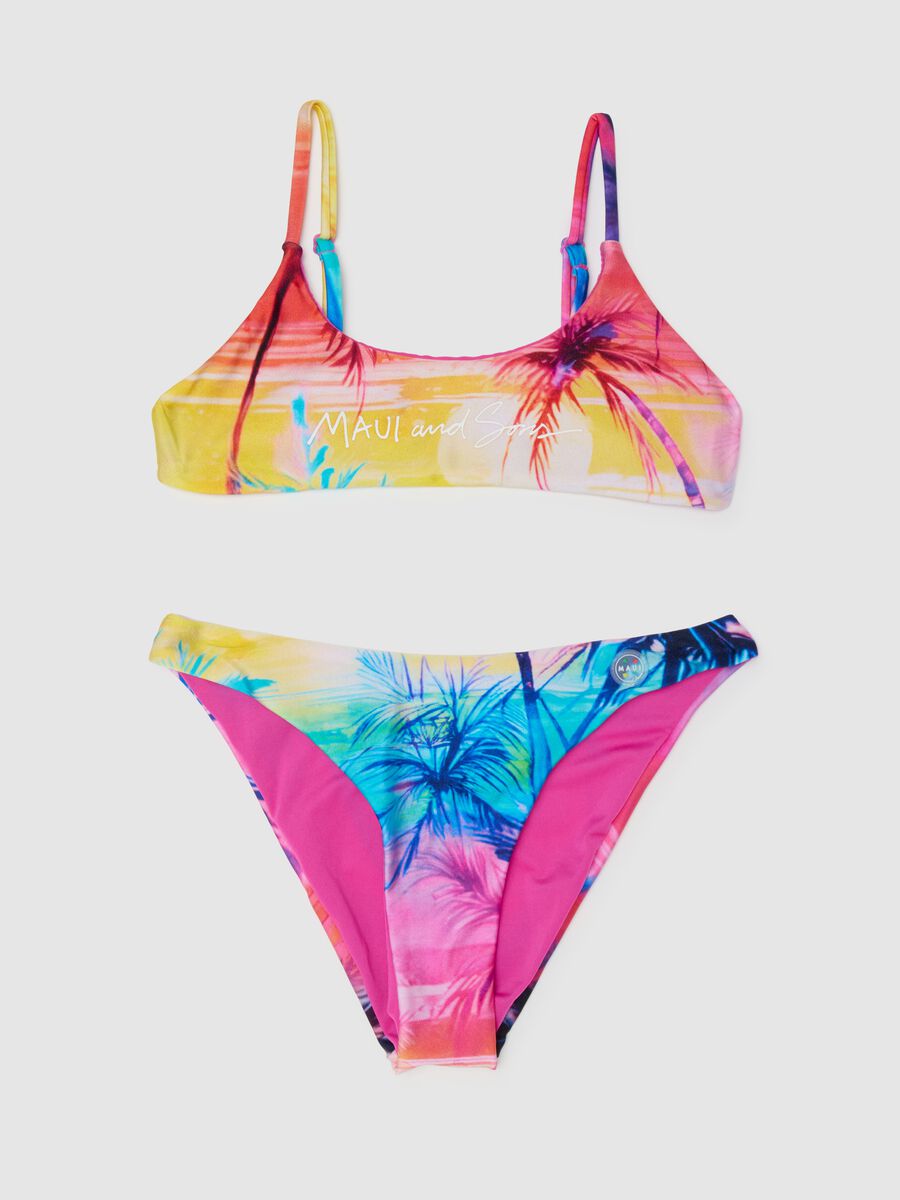 Bikini da ragazze in tessuto elasticizzato multicolor_0