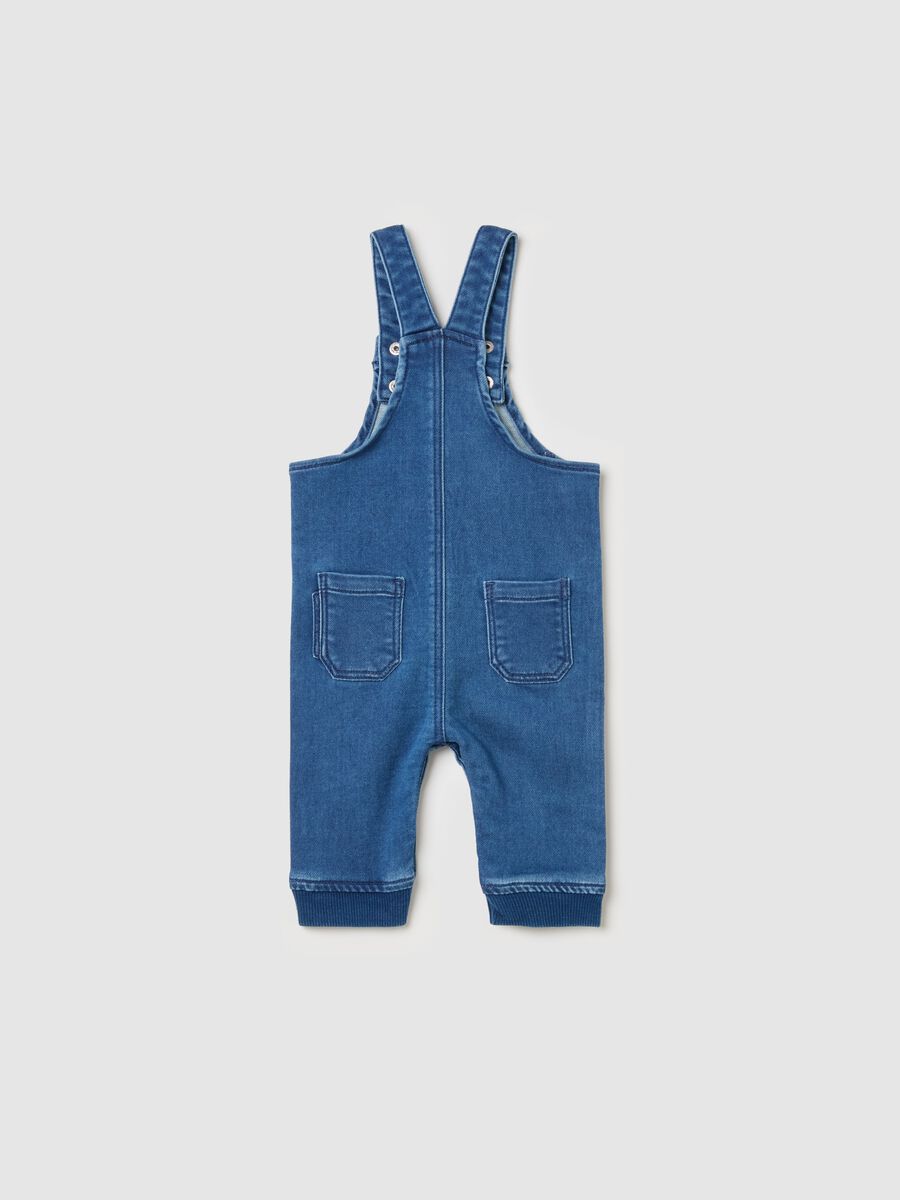 French Terry denim dungarees with pocket_1