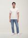 White pure cotton piqu&eacute; polo shirt with classic collar, regular fit_1