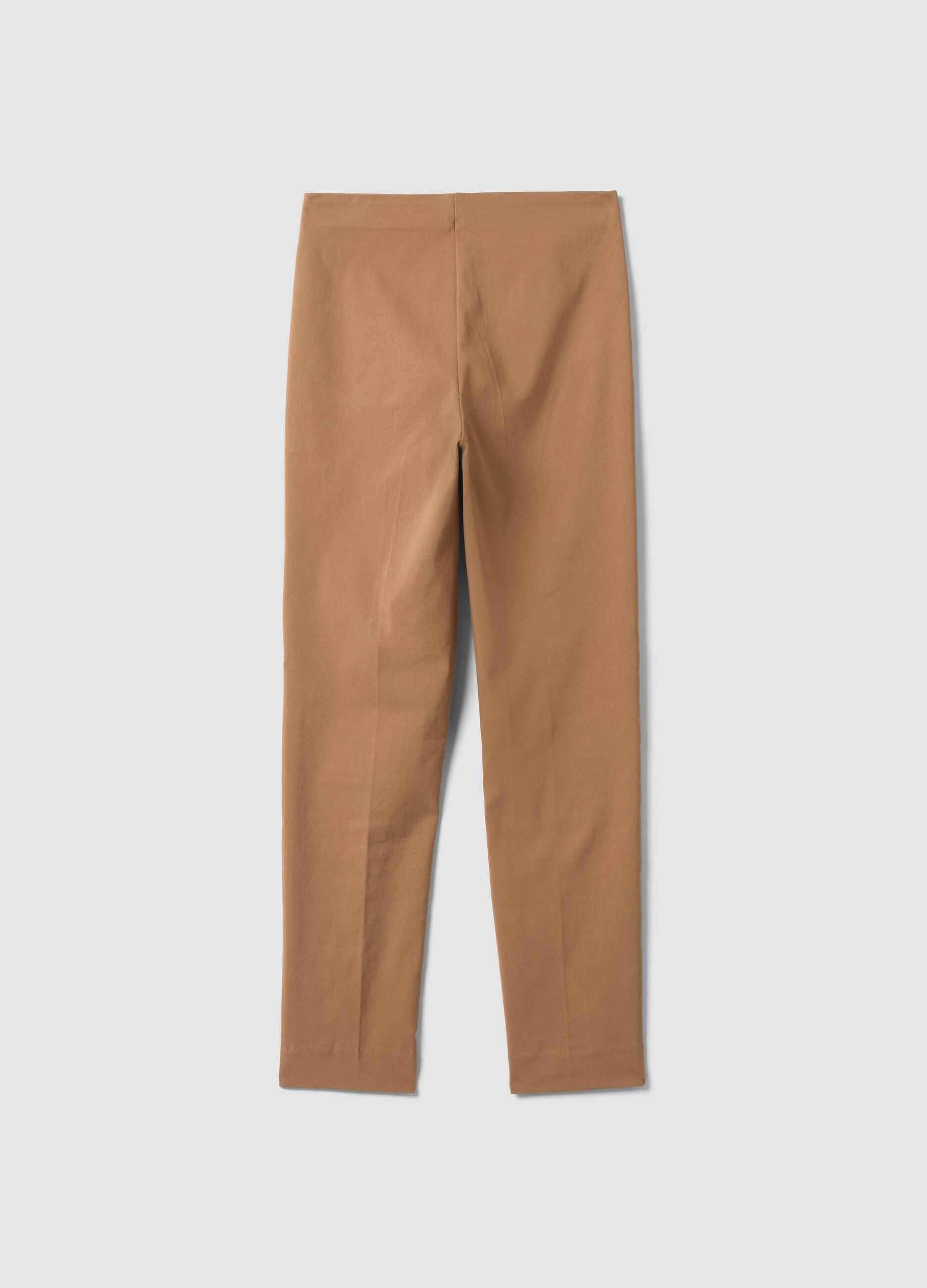 Brown stretch viscose slim-fit leggings