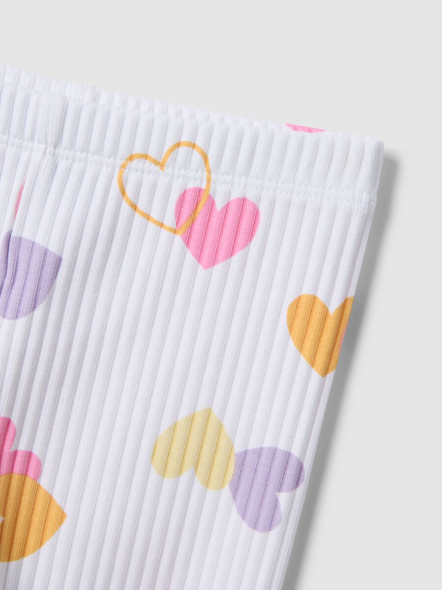 Pink stretch cotton outfit for girl with print_2