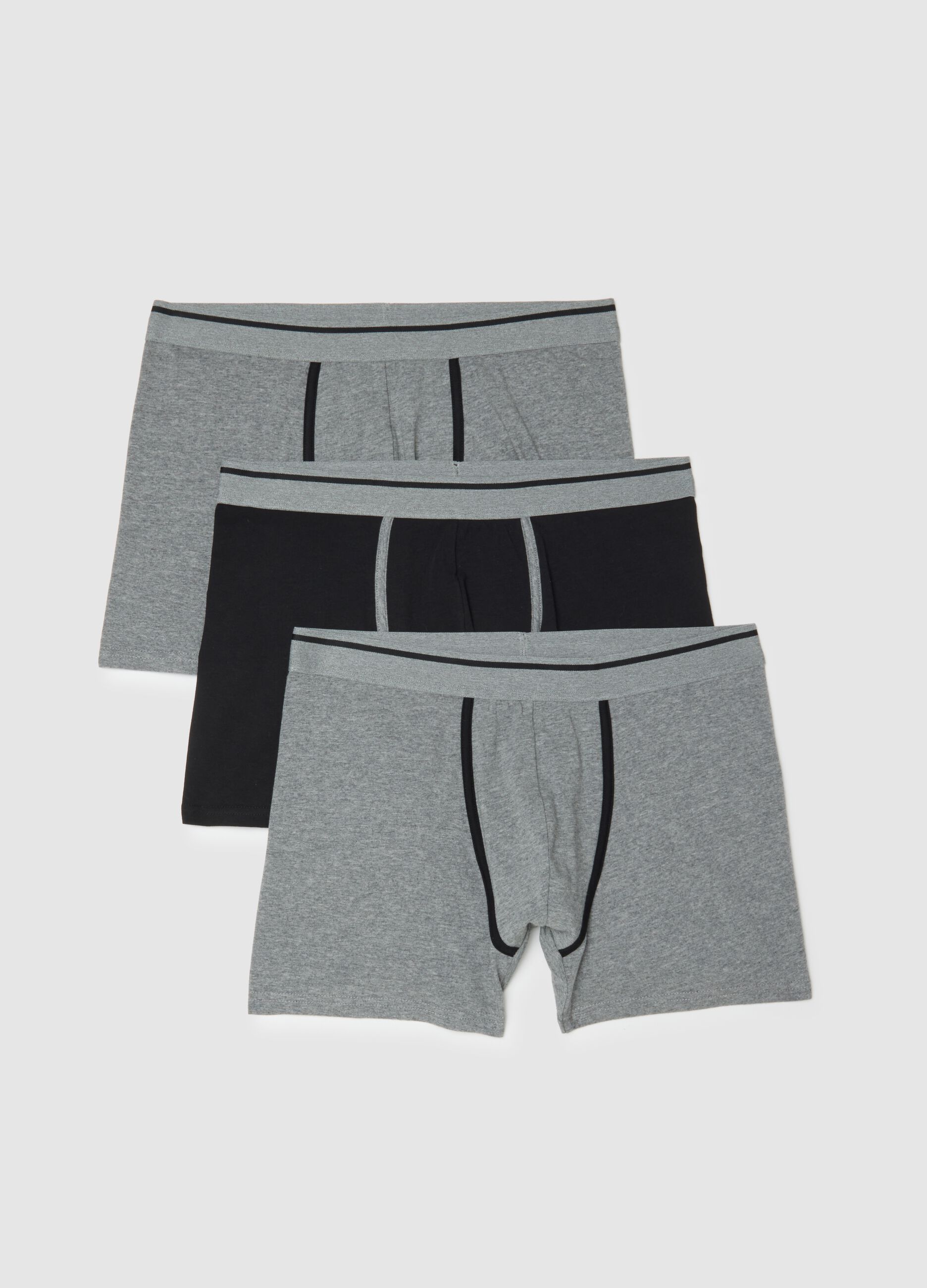 Multicolour elastic cotton tripack boxer regular fit