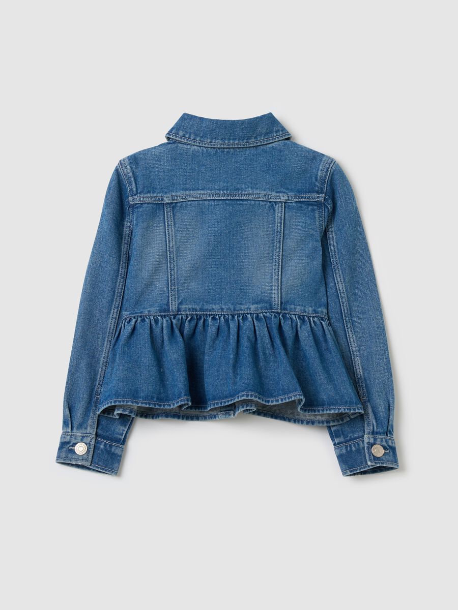 Denim jacket with flounce_1