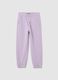 Girls' black pure cotton regular fit joggers_0