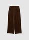 Regular fit brown trousers in cotton and velvet blend_4
