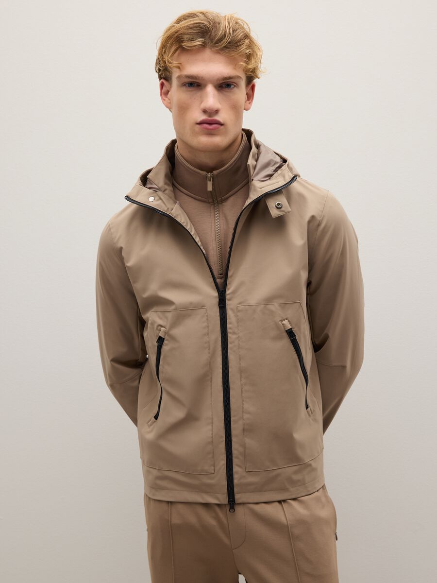 Giacca beige con zip_0