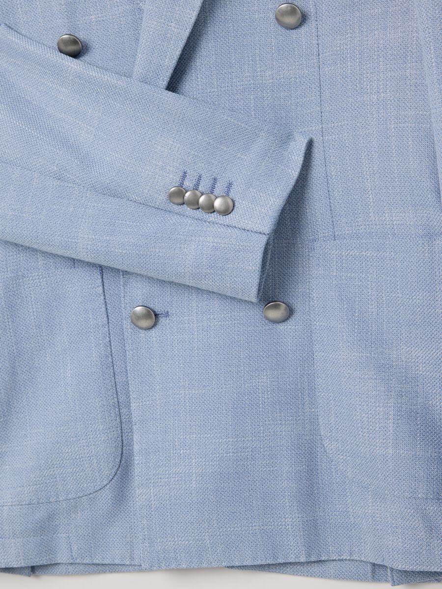 Light blue slim-fit double-breasted blazer_5